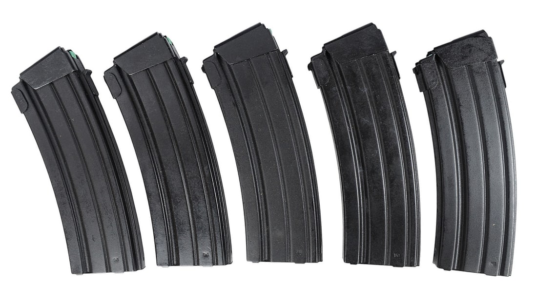 Galil SAR 5.56mm 30 Rd. Magazine Lot of 5 (EDN): A Galil SAR 5.56mm 30 Rd. Magazine Lot of 5 in good to very good condition.