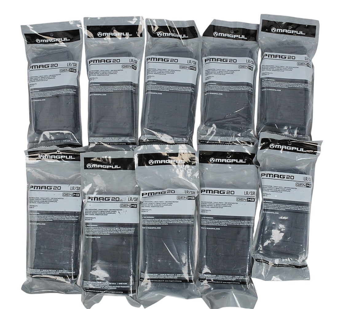 Magpul PMAG 7.62X51/.308 Magazine Lot of 10 (W3M): A Magpul PMAG 7.62X51/.308 Magazine Lot of 10 in new old stock condition.
