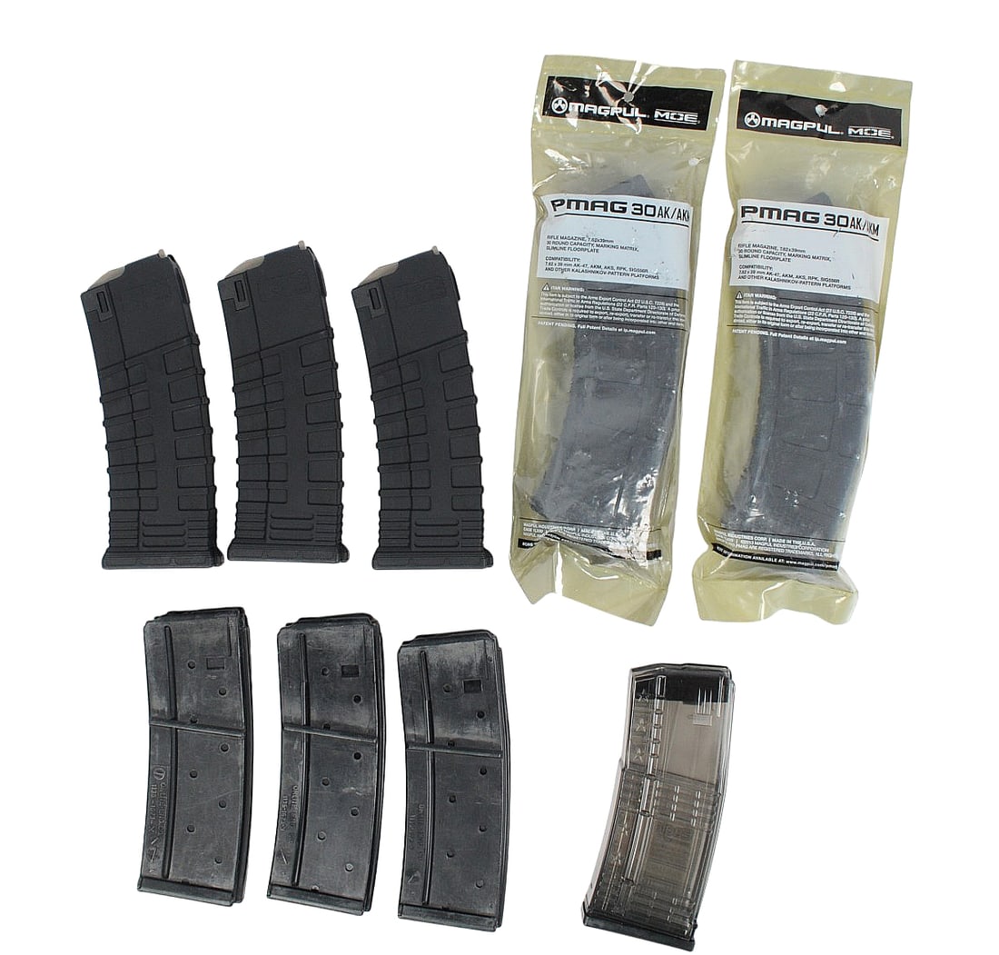Commercial AR15 5.56mm 30 Rd. Mag Lot of 6 and Ruger Mini 14 5.56mm 30 Rd. Mag Lot of 3 (SDJ): A Commercial AR15 5.56mm 30 Rd. Mag Lot of 6 and Ruger Mini 14 5.56mm 30 Rd. Mag Lot of 3 in good to very good condition.