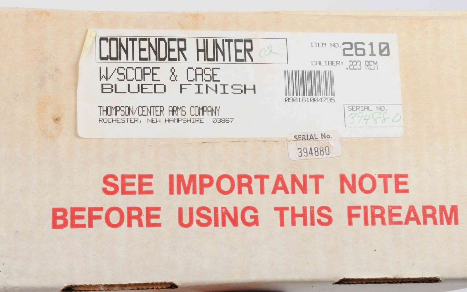 Thompson Center G2 Contender Hunter .223 Rem Break-action Pistol FFL Required: 394880 (H3G1) - 12