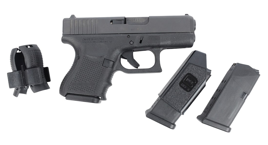 Glock 26 Gen 4 9x19mm Semi-auto Pistol FFL Required: WUG025 (HFS1): A Glock 26 Gen 4 9x19mm Semi-auto Pistol that is in very good condition with a bright and defined bore. The action appears to function properly, and the finish shows minor usage wear. Comes in a