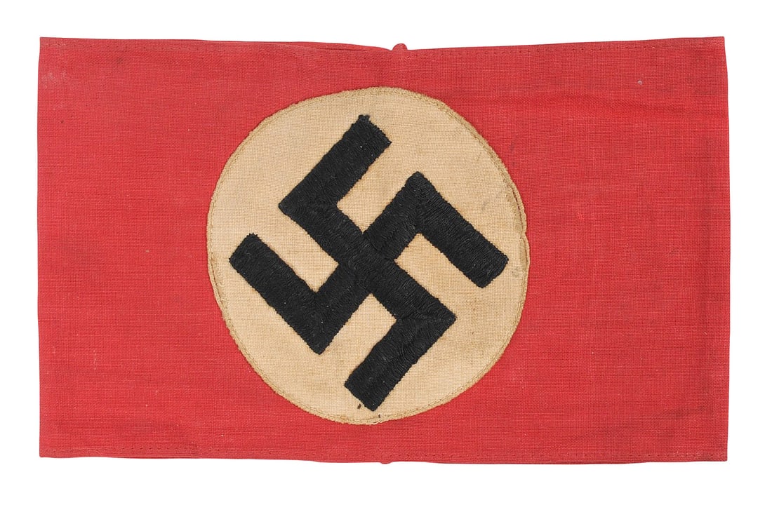 NASDAP *German Party Member Armband (JC1): A NASDAP *German Party Member Armband that is in very good condition with light age wear on the white stitching.