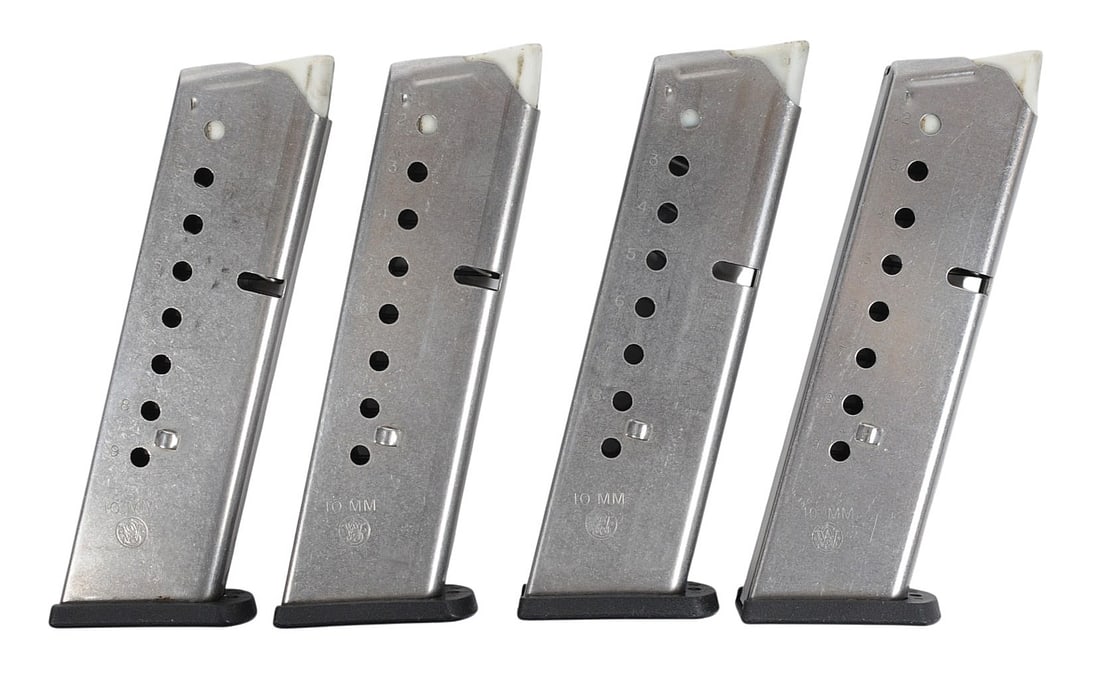 Four Smith and Wesson Model 1006 10mm 9-Round Magazines (HJJ): A group of Four Smith and Wesson Model 1006 10mm 9-Round Magazines in very good condition.