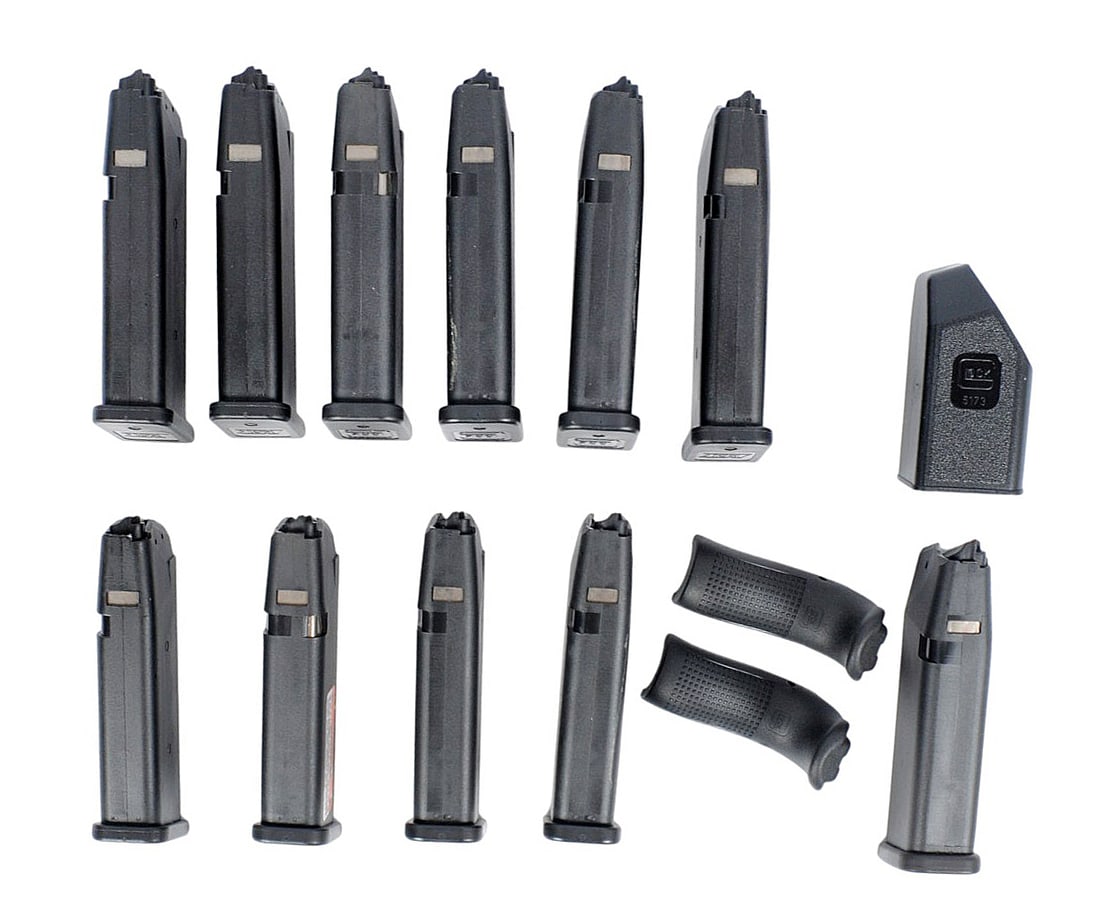 Glock 9mm & 45 ACP Magazine, Grip Panel, and Speed Loader Lot of 14 (HFC) - 2
