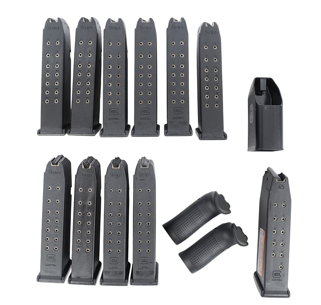 Glock 9mm & 45 ACP Magazine, Grip Panel, and Speed Loader Lot of 14 (HFC) - 3