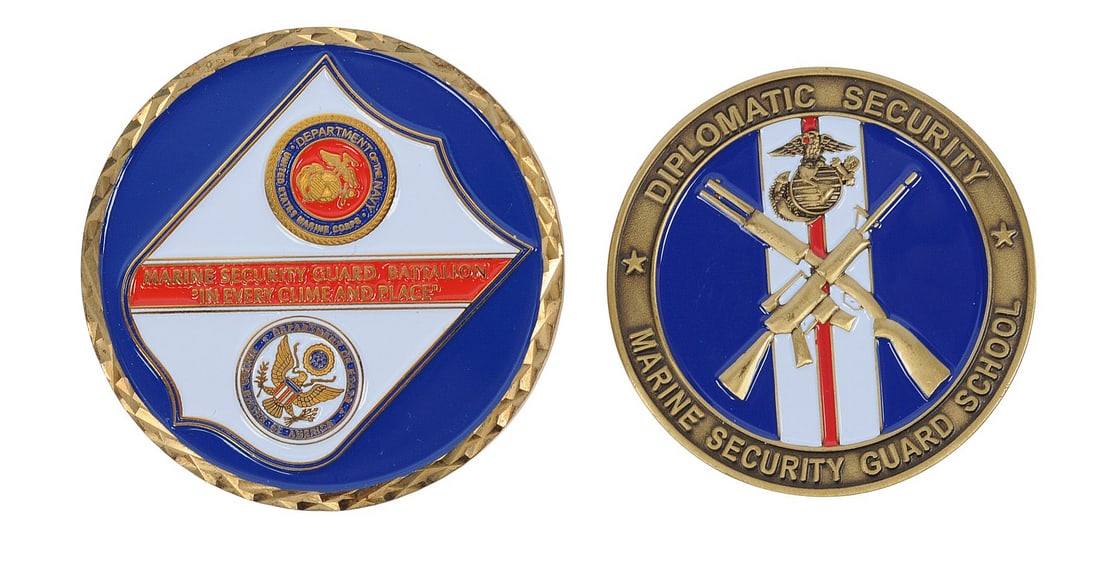 Marine Security Guard Detachment and Diplomatic Security Guard School Challenge Coin Lot of 2 (EDN) - 2