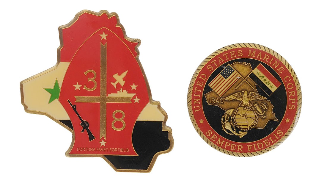 US Marine Corps RCT 1,7, and 8 Iraq Challenge Coin Lot of 2 (EDN) - 2