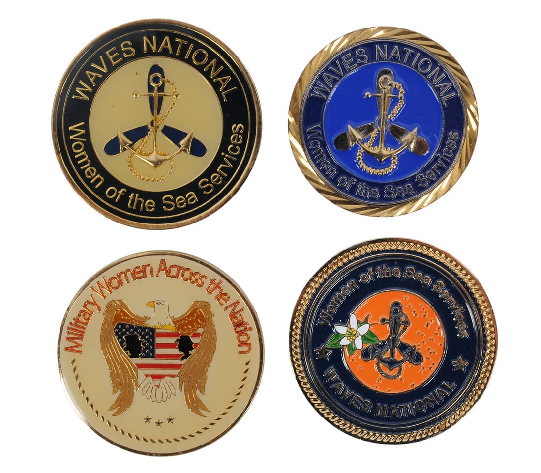 US Navy and Coast Guard Waves Challenge Coin Lot of 4 (EDN) - 2