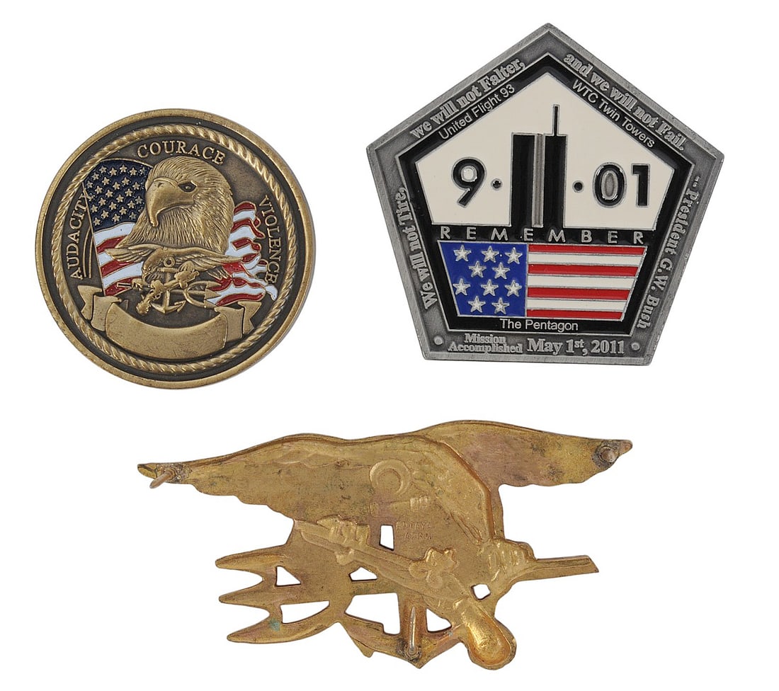 US Navy SEAL Challenge Coin and Trident Lot of 3 (EDN) - 2