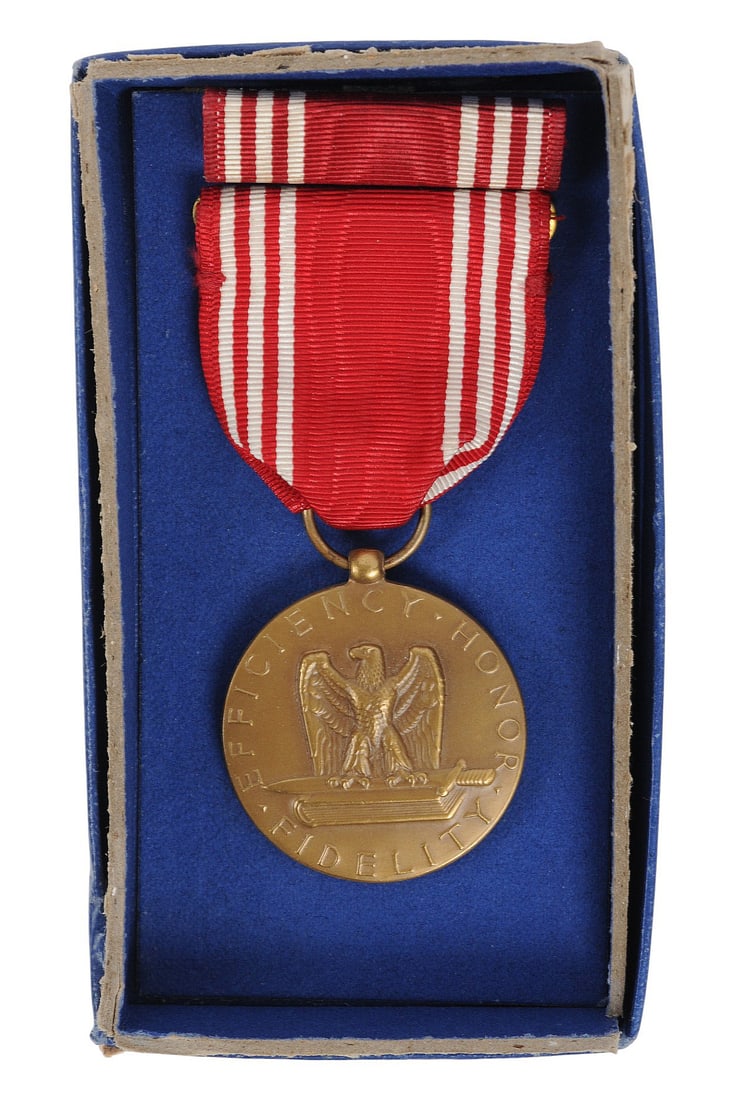 Vintage US Military Vietnam Era Good Conduct Medal with Original Box (EDN): A Vintage US Military Vietnam Era Good Conduct Medal with Original Box in good to very good condition.