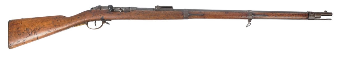 1875 Made Mauser Model 1871 11mm Mauser Single-shot Rifle No FFL Required (EDN1): An 1875 Made Mauser Model 1871 11mm Mauser Single-shot Rifle that is in good condition with a bright and defined bore. The action appears to function properly, and the finish shows standard service we