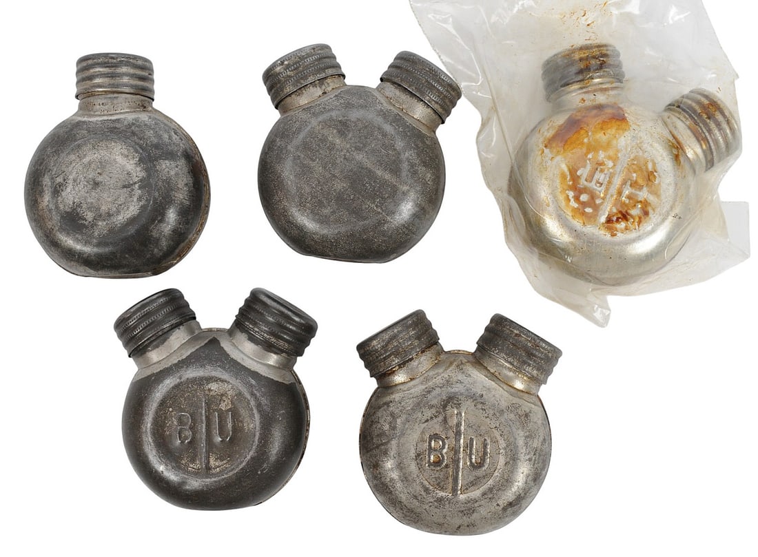 Five European Military Oilers (S4C): A group of Five European Military Oilers with some covered in old oil.