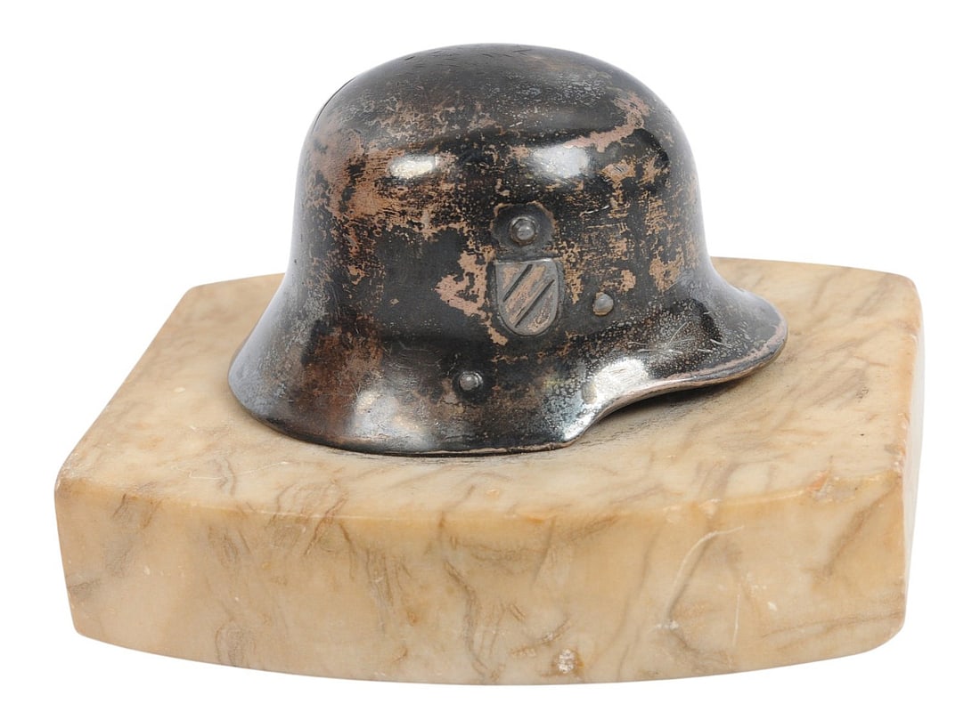 GERMAN HELMET PAPERWEIGHT (JCI): GERMAN HELMET PAPERWEIGHT