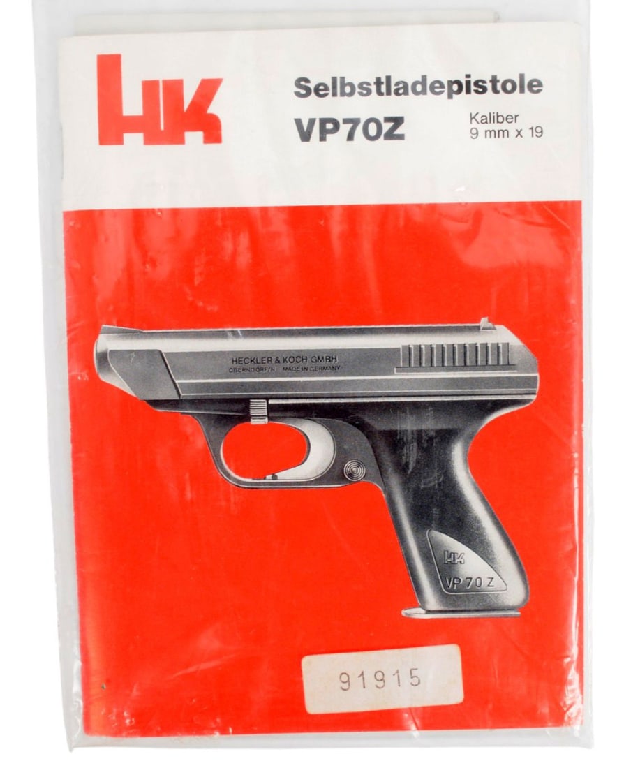 Heckler and Koch VP70Z 9x19mm Semi-auto Pistol FFL Required: 91915 (S4S1) - 9