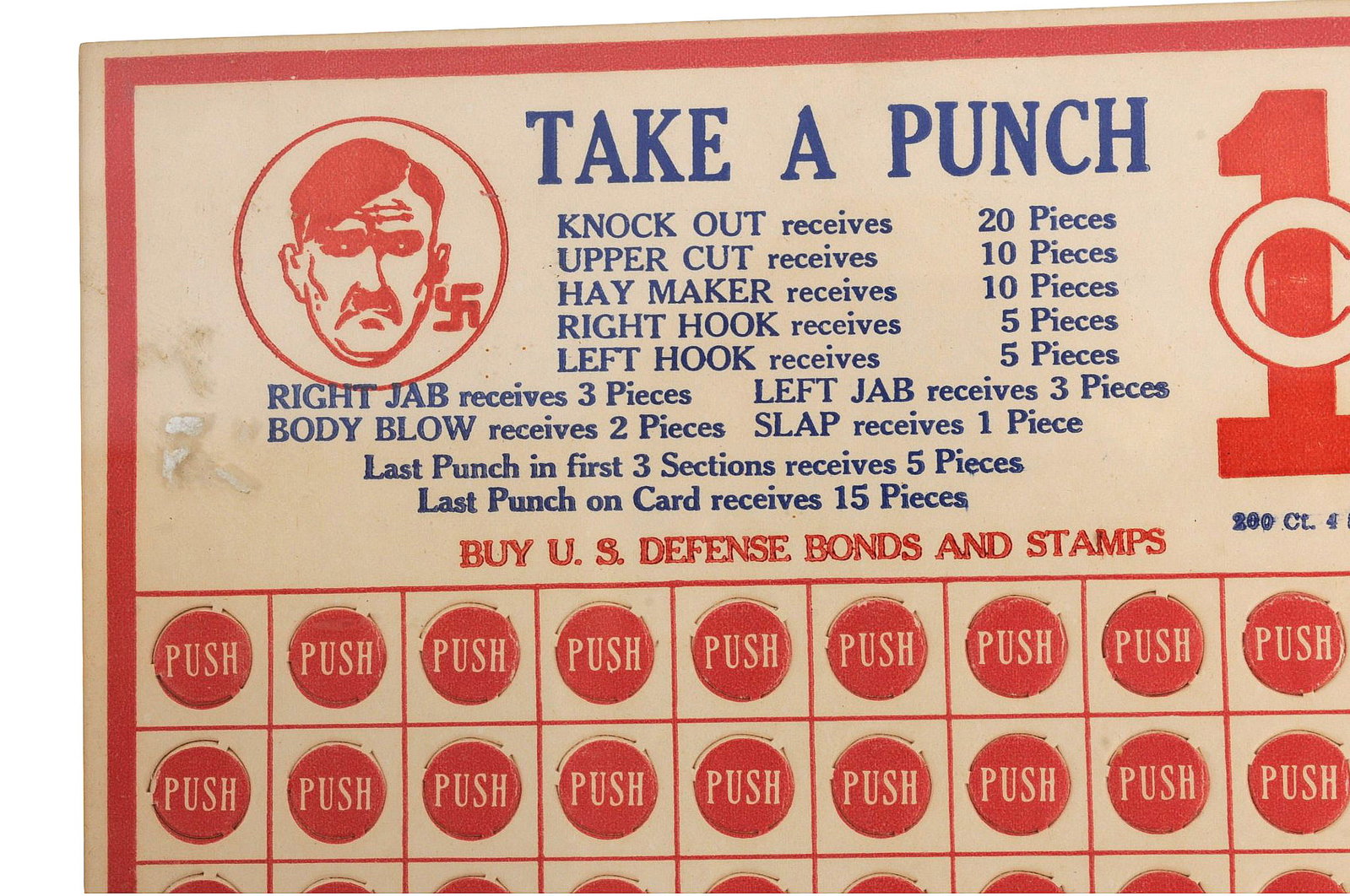 US WW2 War Bond Punch Card (HKR) - 2