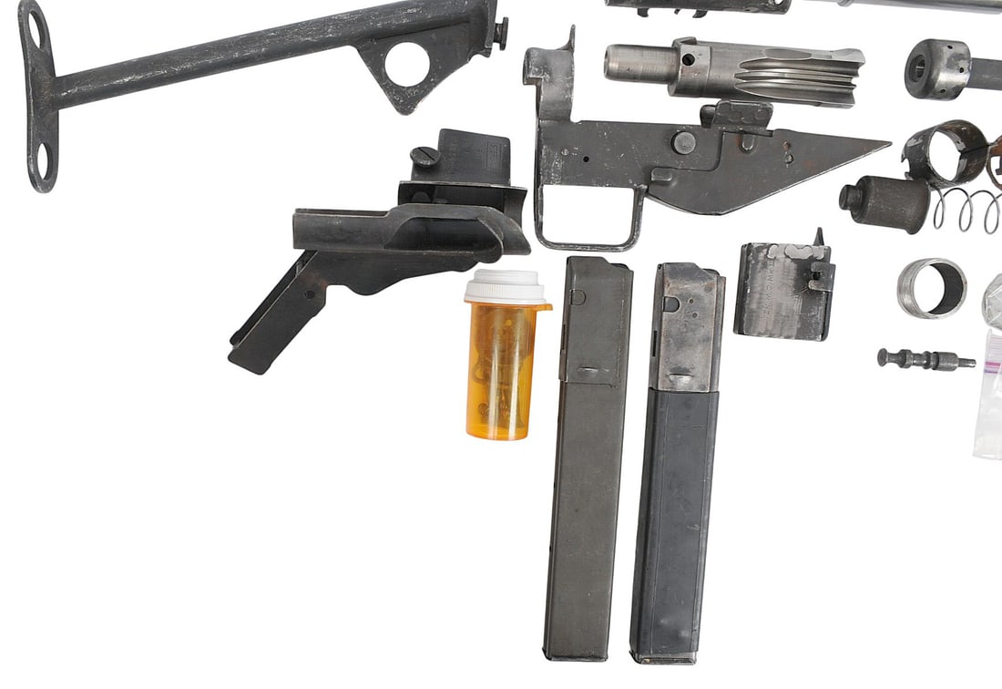 British World War II Sten MkIII Parts Kit Lot (H3M) - 2