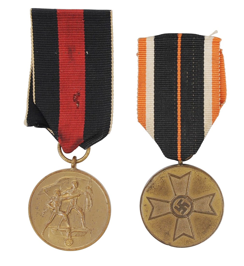 *German WWII Sudetenland and Kriegsverdienst Commemorative Medal Lot of 2 (O3J) - 2