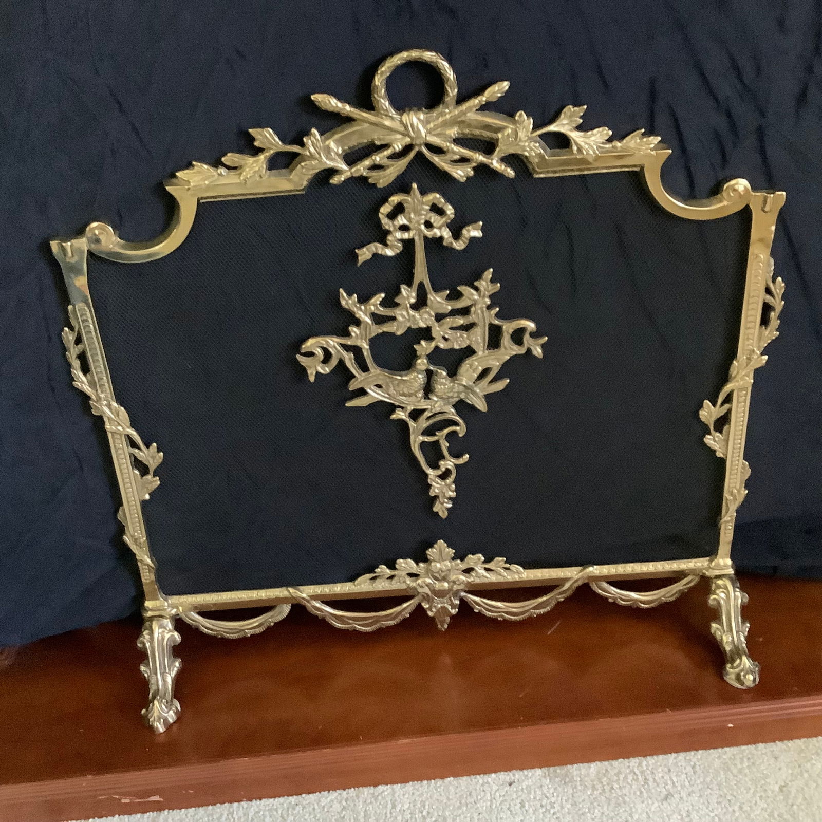 Vintage Solid Brass French Style Fireplace Screen (1 of 7)