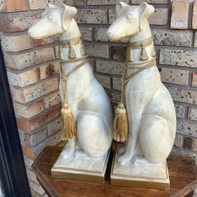 Pair of MCM Large Whippets Statues- 23 inches by Vanguard