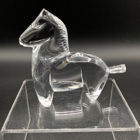 Baccarat Horse Signed
