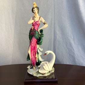 Giuseppe Armani  Lady with Swan Limited Edition, "Swans Lake", Hand Signed