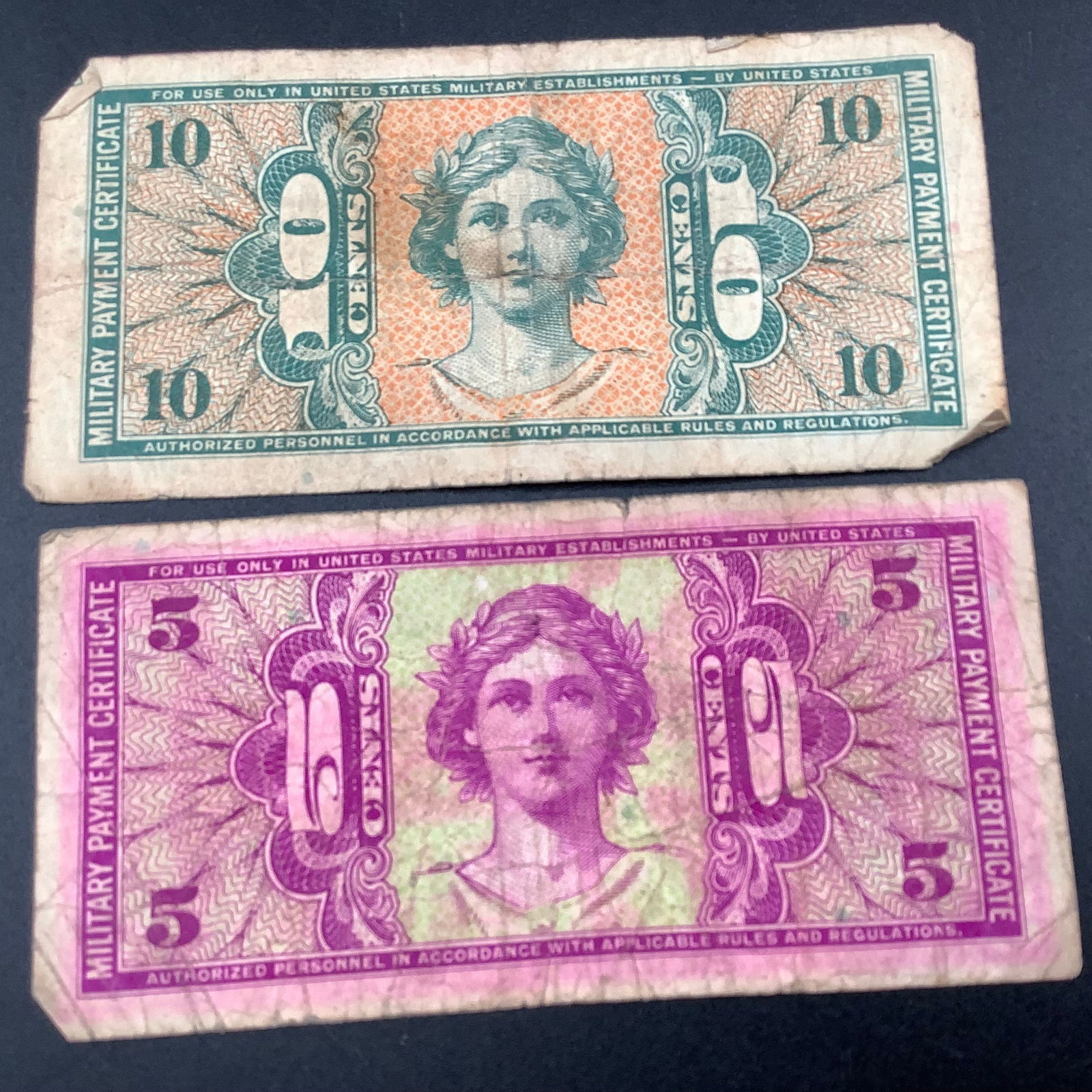 Antique WWII US Military Payment Certificates (1 of 2)