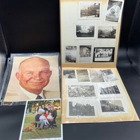 Photos of  WWII, Eisenhower by Rockwell and The Bush Autographed Family Photo