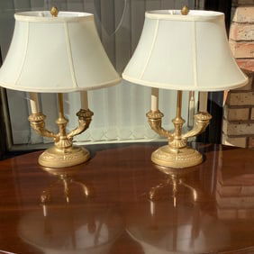 Pair of Solid BrassTable Lamps, Robert Abbey Inc. Set of 2