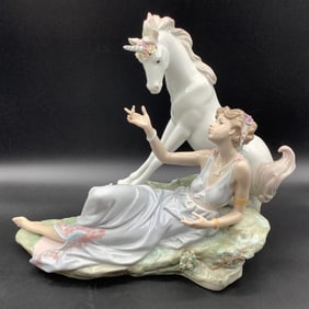 Lladro Girl With Unicorn