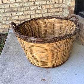 Vintage Reed and Bamboo Basket