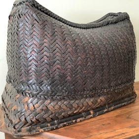 Antique Woven Bamboo Koppit