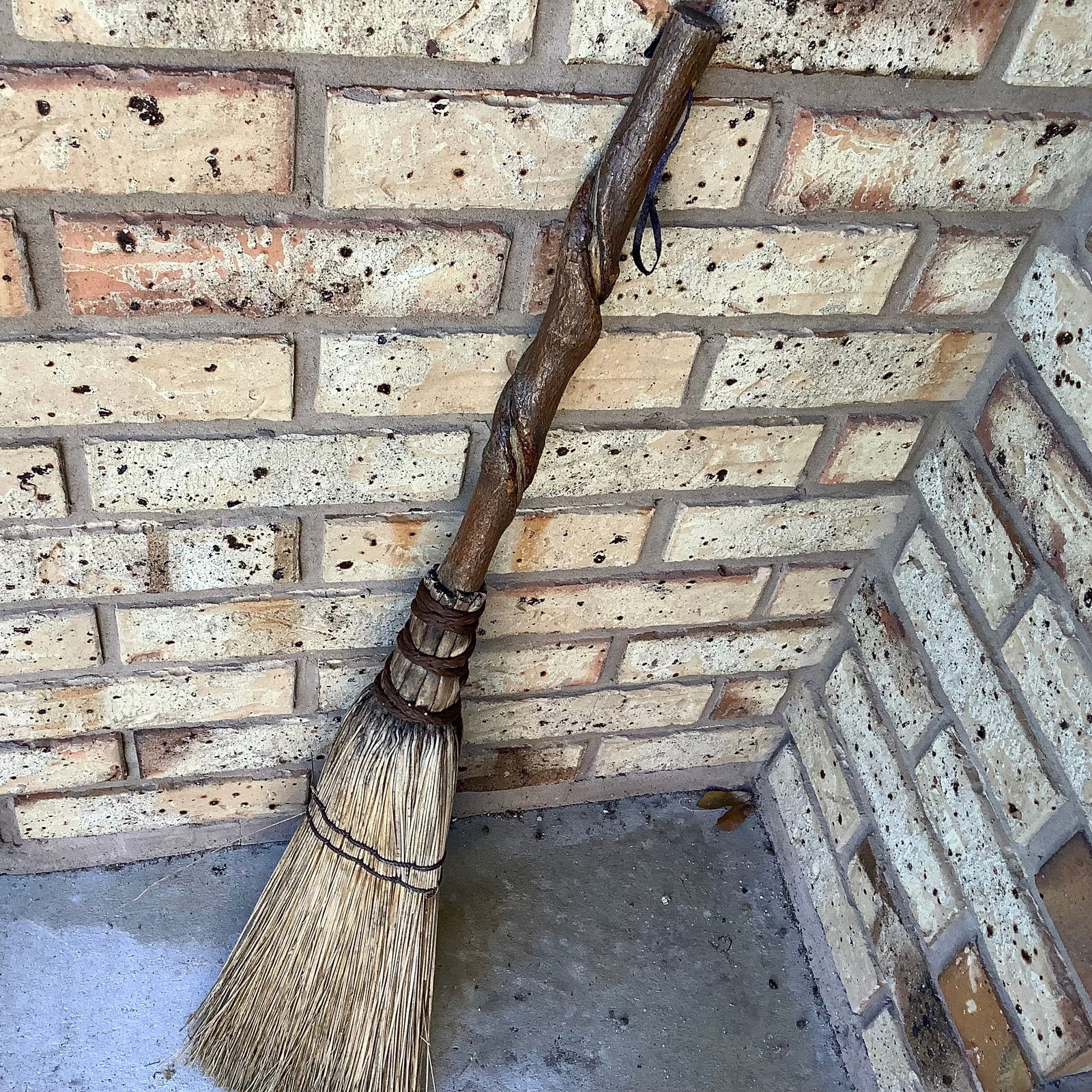 Antique Spiral Branch Broom: Antique Spiral Branch Broom