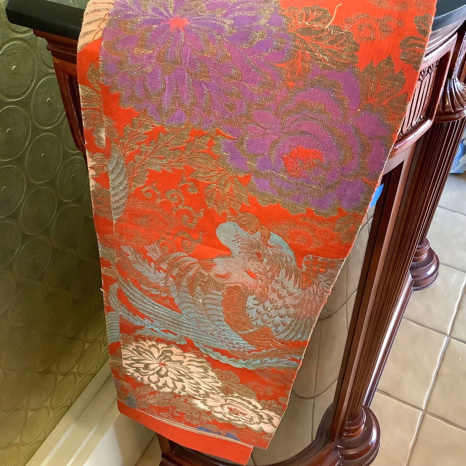 Vintage Red Purple Obi Sash (1 of 6)