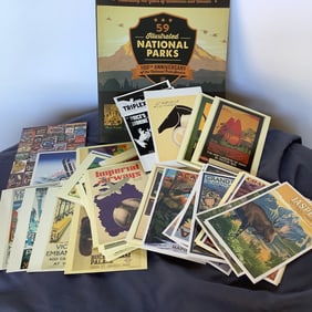 Unused Post Cards of National Parks and Travels with Illustrated National Parks Book