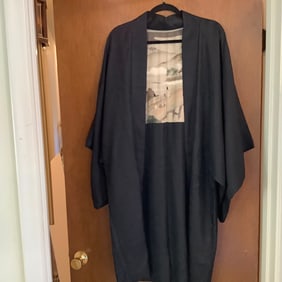 Japanese Black Silk Haori Jacket