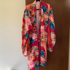 Vintage Silk Kimono Pheasants