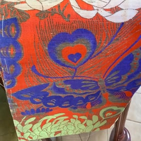 Vintage ObI Red Blue Butterfly Sash
