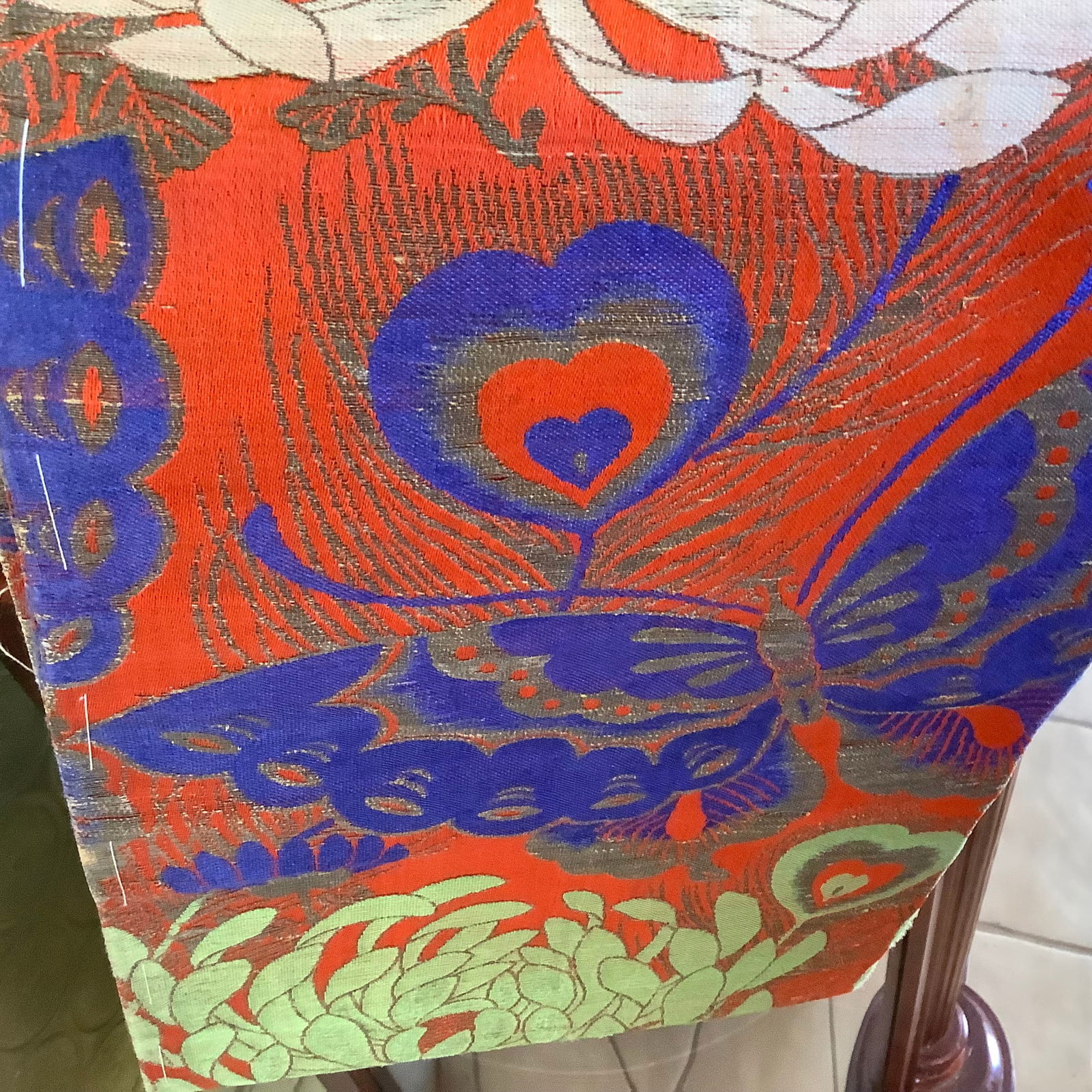 Vintage ObI Red Blue Butterfly Sash (1 of 6)