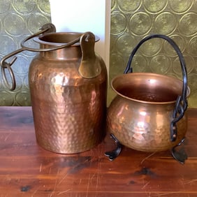 2 Hammered Copper Pots