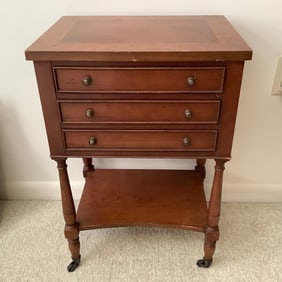 Petite Vintage 3 Drawer Chest on Brass Caster Feet