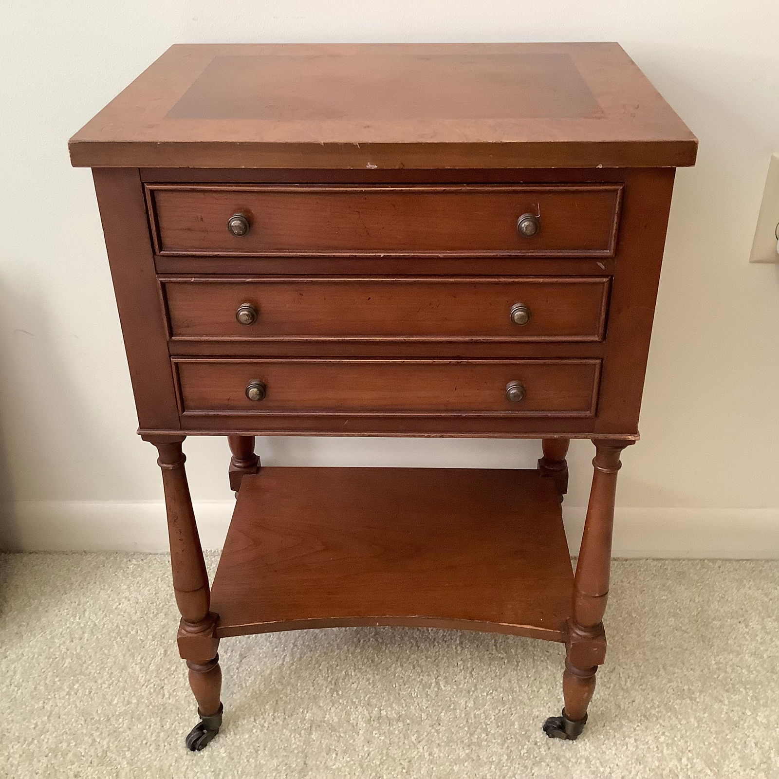 Petite Vintage 3 Drawer Chest on Brass Caster Feet (1 of 12)
