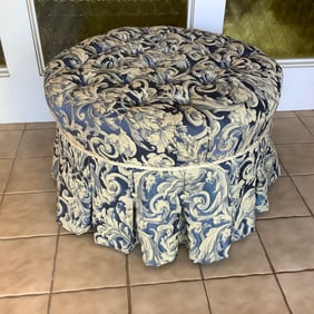 Ethan Allen Tufted Skirted Ottoman
