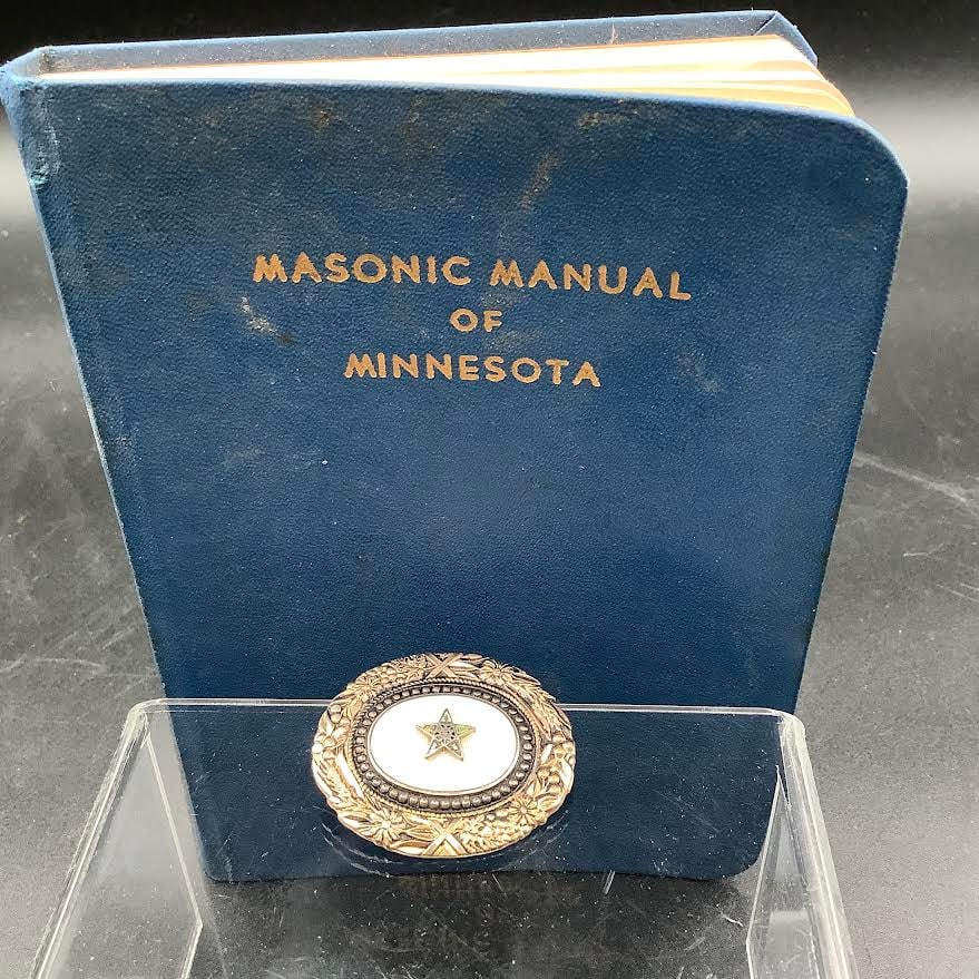 Masonic Manual of Minnesota and Masonic Lapel Pin: Manual published by The Grand Lodge of Minnesota, 1958