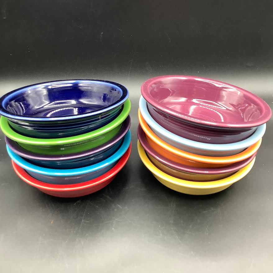 10 Mix and Match Fiesta Bowls: 9 with same logo, HLC Fiesta made in USA Turquoise color with fiesta HLC USA logo