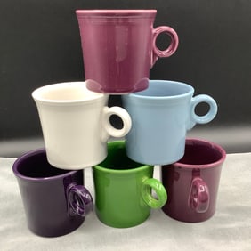 6 Fiesta Mugs with Ring Handle