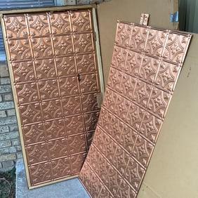 2' x 4' Pair of Copper Tiles and Trim Piece