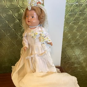 Vintage Doll in Bridal Clothes