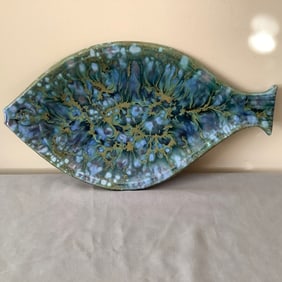 Signed Alaskan Art Pottery Fish Tray