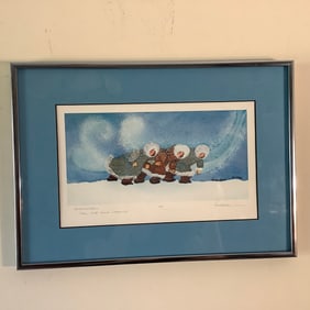 Alaskan Folk Art Original Artist Proof of Snowstorm by Lavallee