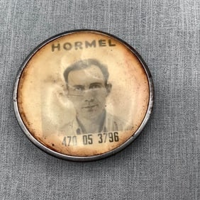 Hormel Name and Social Security Employee Badge, Vintage Pre WWII era
